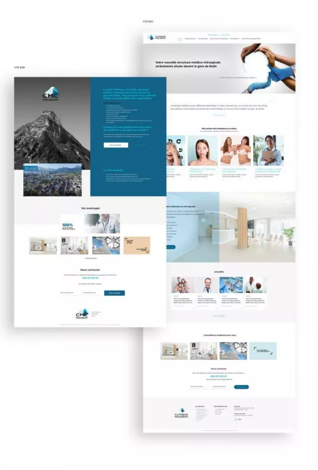 Création des sites B2B et B2C Clinique Moleson