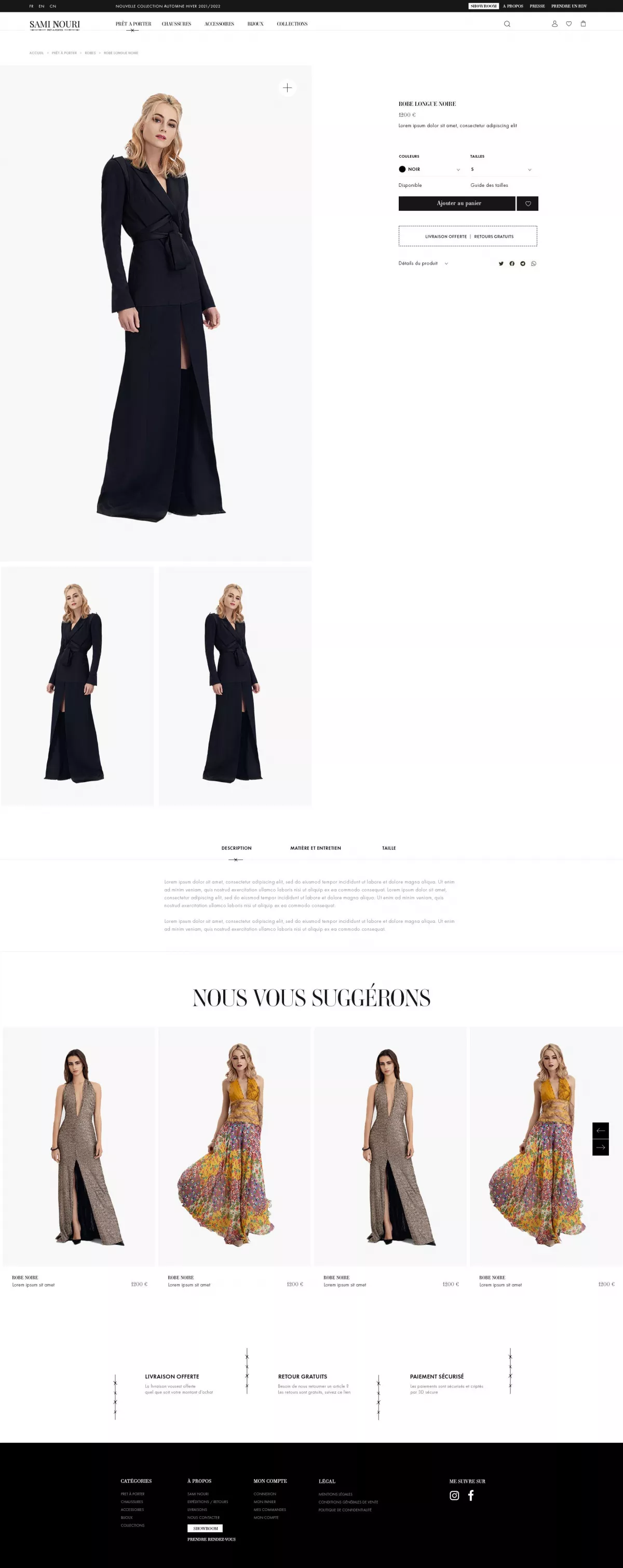 Création site ecommerce Créateur de mode Sami Nouri