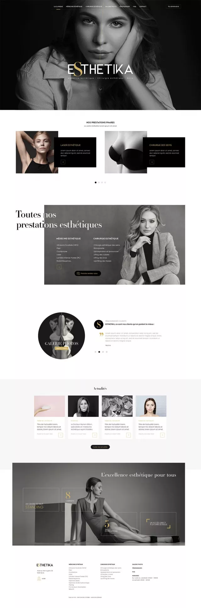 Création site vitrine Esthetika