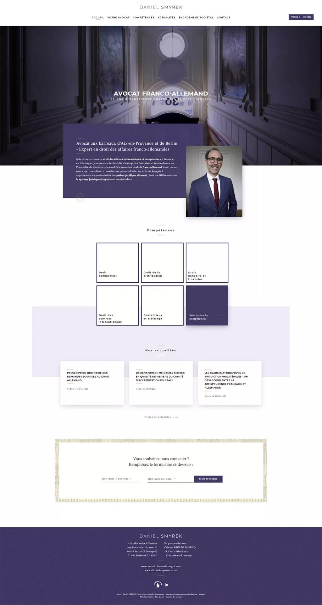 Création du site internet du Cabinet Smyrek