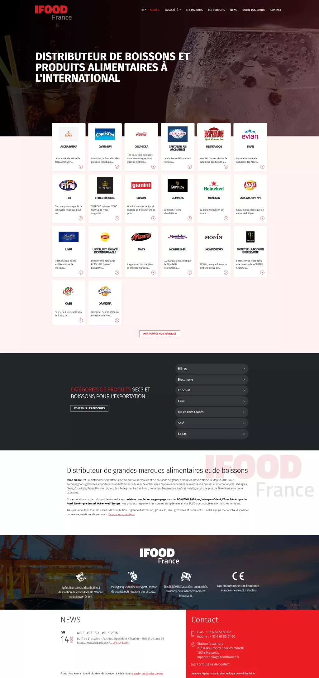 Réorganisation de la page d'accueil et refonte technique du site d'Ifood