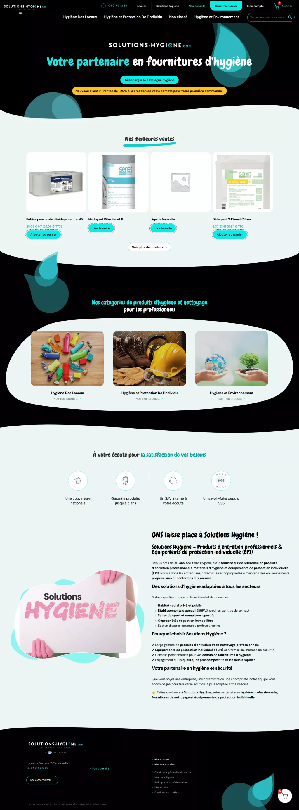 refonte site web solutions hygiene